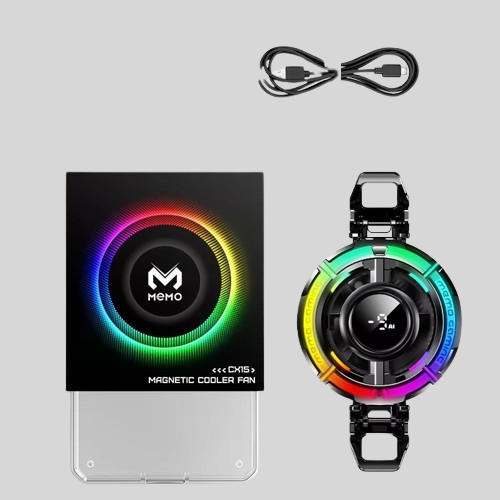 MEMO CX15 RGB Mobile Gaming Phone Cooler – Digital Display, Silent Fan & Freezing Cooling Technology